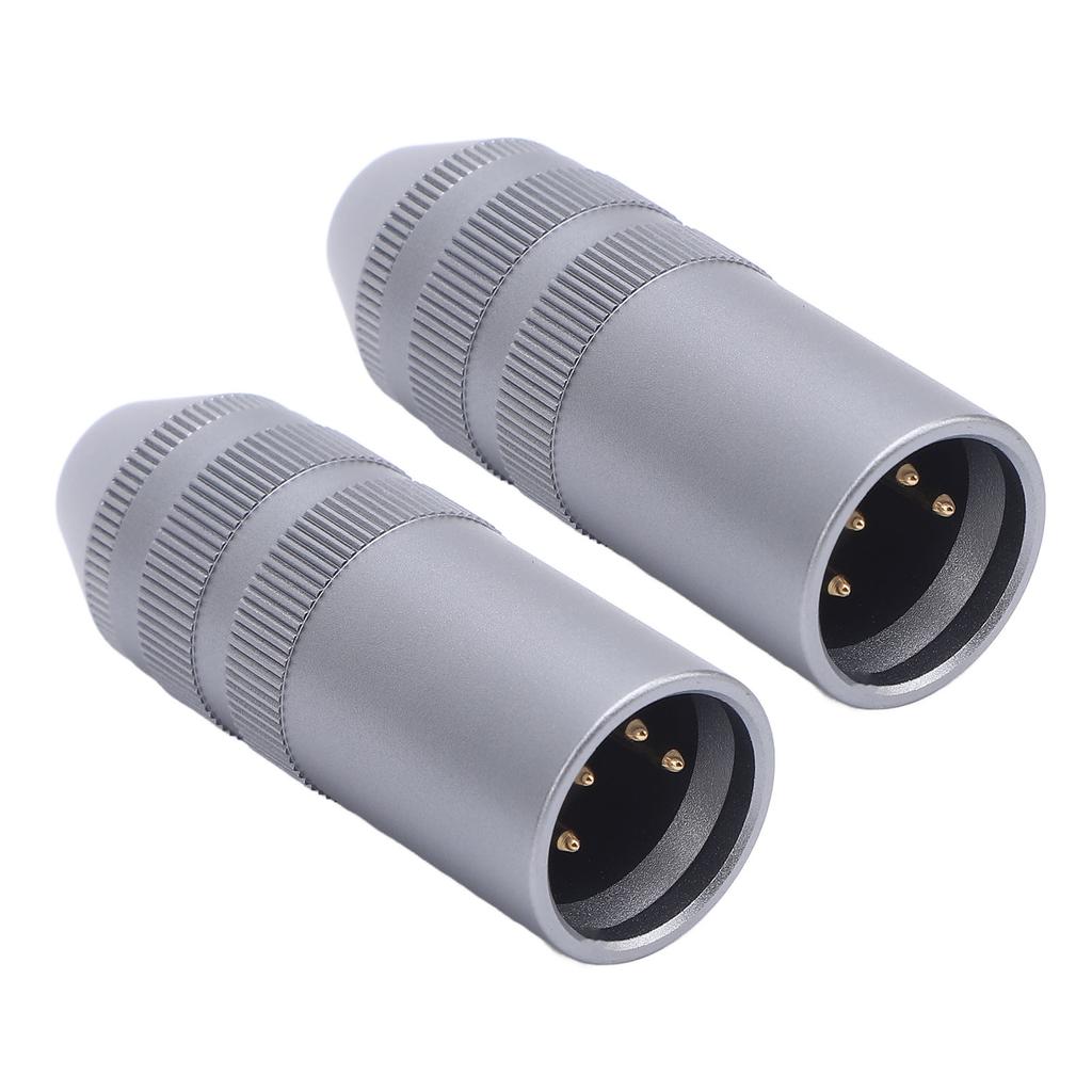 2Pcs 4 Pin XLR Male to 4.4mm Balanced Female Adapter XLR Male to 4.4mm Female Adapter for Microphones Mixers Active