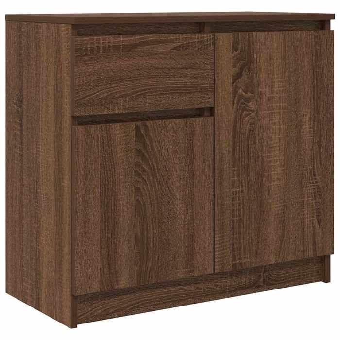 VidaXL Buffet avec tiroir chêne brun 71x35x65 cm bois d'ingénierie, meuble de rangement, buffet, meuble d'entrée, meuble 861604