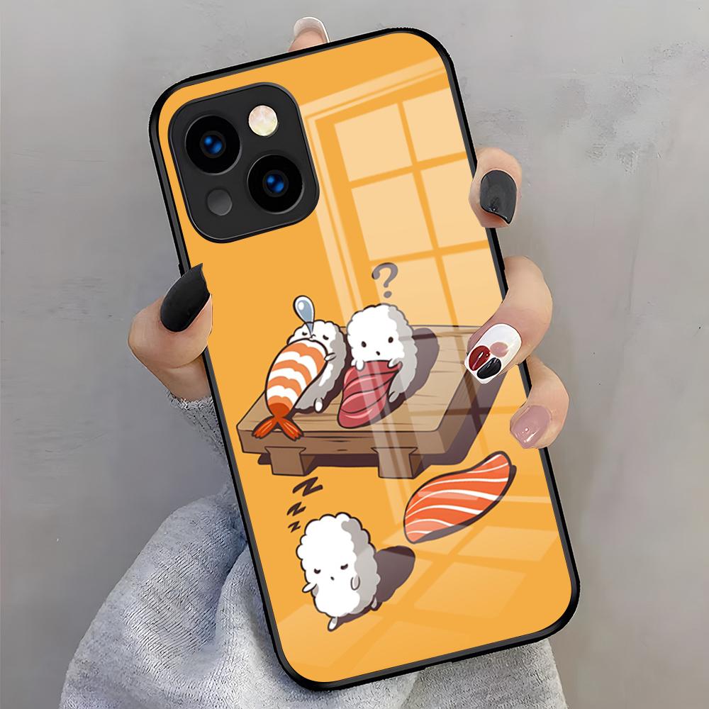 Cartoon Sushi Good Phone Case For IPhone 17 Pro Max 16 15 14 Pro Max 13 11 X Xs Xr 8 7Plus Glass Cover