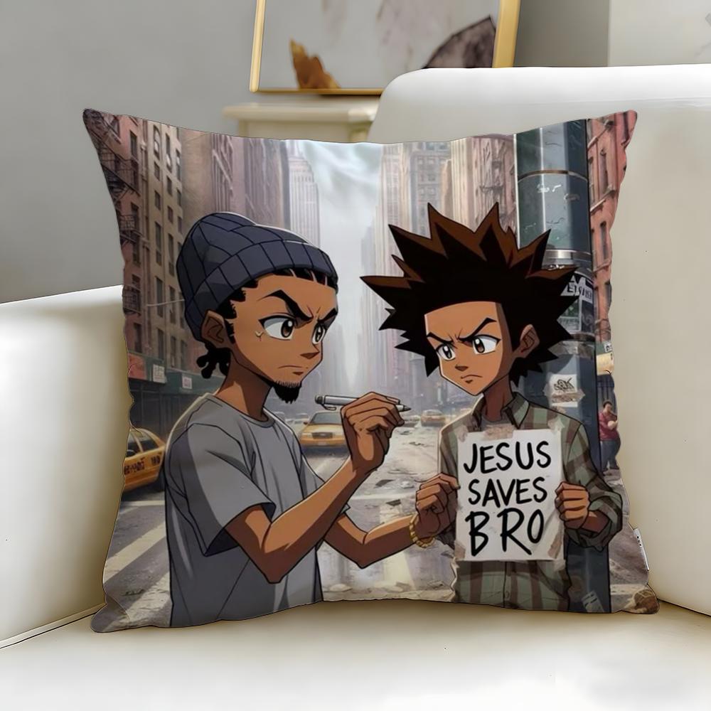 Classic Animated Series A Boondocks Cushion Cover Soft & Easy-Wash Pillow Case – Versatile for Couch, Bed, Travel and Office
