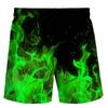 Harajuku Flame 3D Print Beach Shorts For Men Y2k Streetwear Drawstring Board Shorts Summer Casual Personality  Hip Hop Trunks