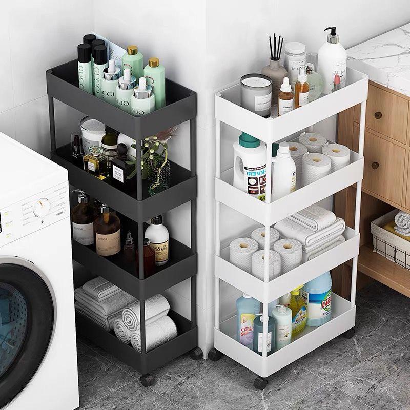 Compact Movable Multi-Layer Storage Rack for Snacks - Simple Floor-Standing Home Shelf