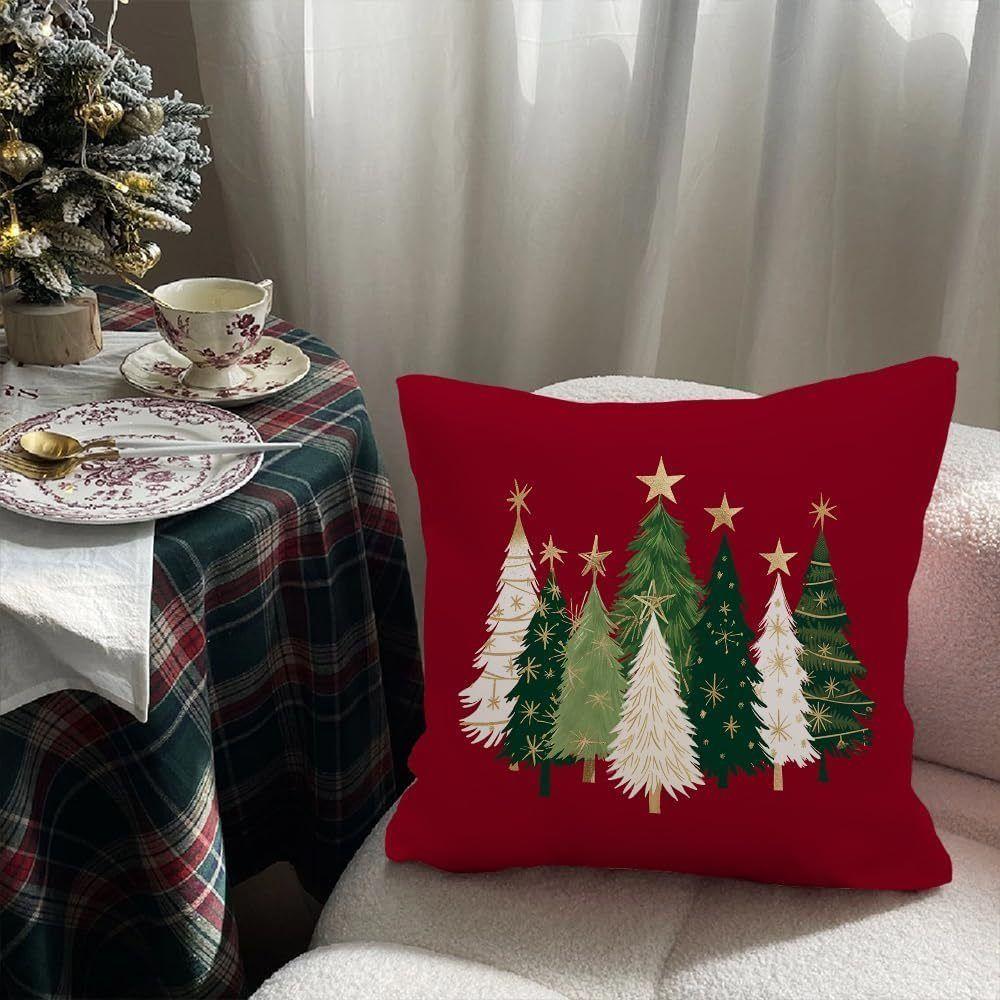 Xmas Trees Pattern Cushion Cover Home Textile Cushion Pillowcase  New Year Gifts