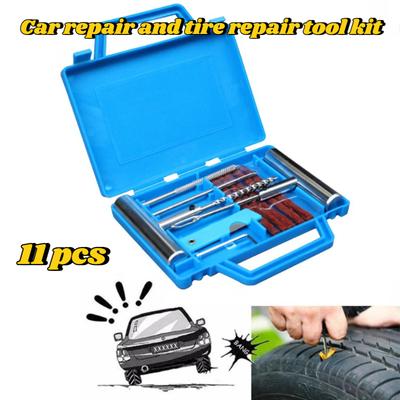 Auto Tire Repair Set Puncture Repair Tools Car Van Motorcycle Bike Emergency Heavy Duty Tubeless Tire Repair Kit Rivet Tool Set