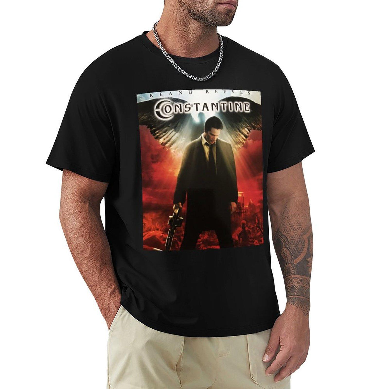 

Constantine 2005 Movie Poster TShirt plus size tops sweat men graphic t shirts 4XL