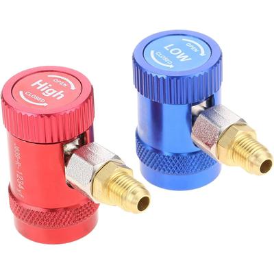 Adapter Refrigerant Quick Couplers 1/4" Male Port High/Low Side Adapter Manual Couplers Car Air Tool Set A/C Refrigerants Manifold Gauge Hose Air Con