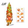 Cute Ghost Pumpkin Decals Autumn Ghost/Gnome Static Glass Sticker PVC Waterproof Maple Leaves Window Removable Party Supplies Decal Cling