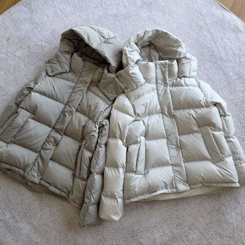 Womens Short Puffer Jacket With Hood 90% White Duck Down Warm Winter Coat Casual Daily Outdoor Wear
