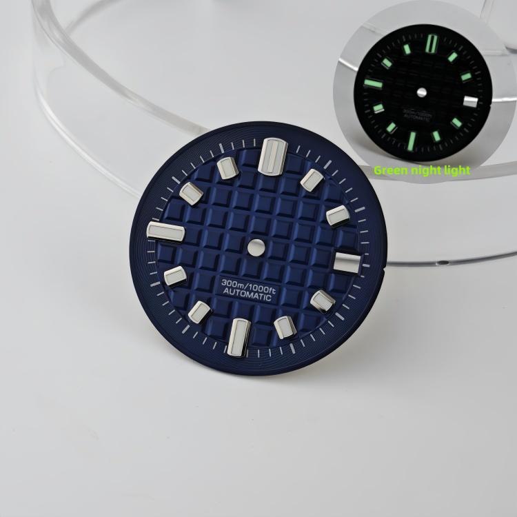 30mm Zifferblatt ohne Logo frisch kleines Quadrat Grün leuchtendes Zifferblatt kompatibel mit japanischem Uhrwerk NH34 NH35 NH36 Uhrenzubehör