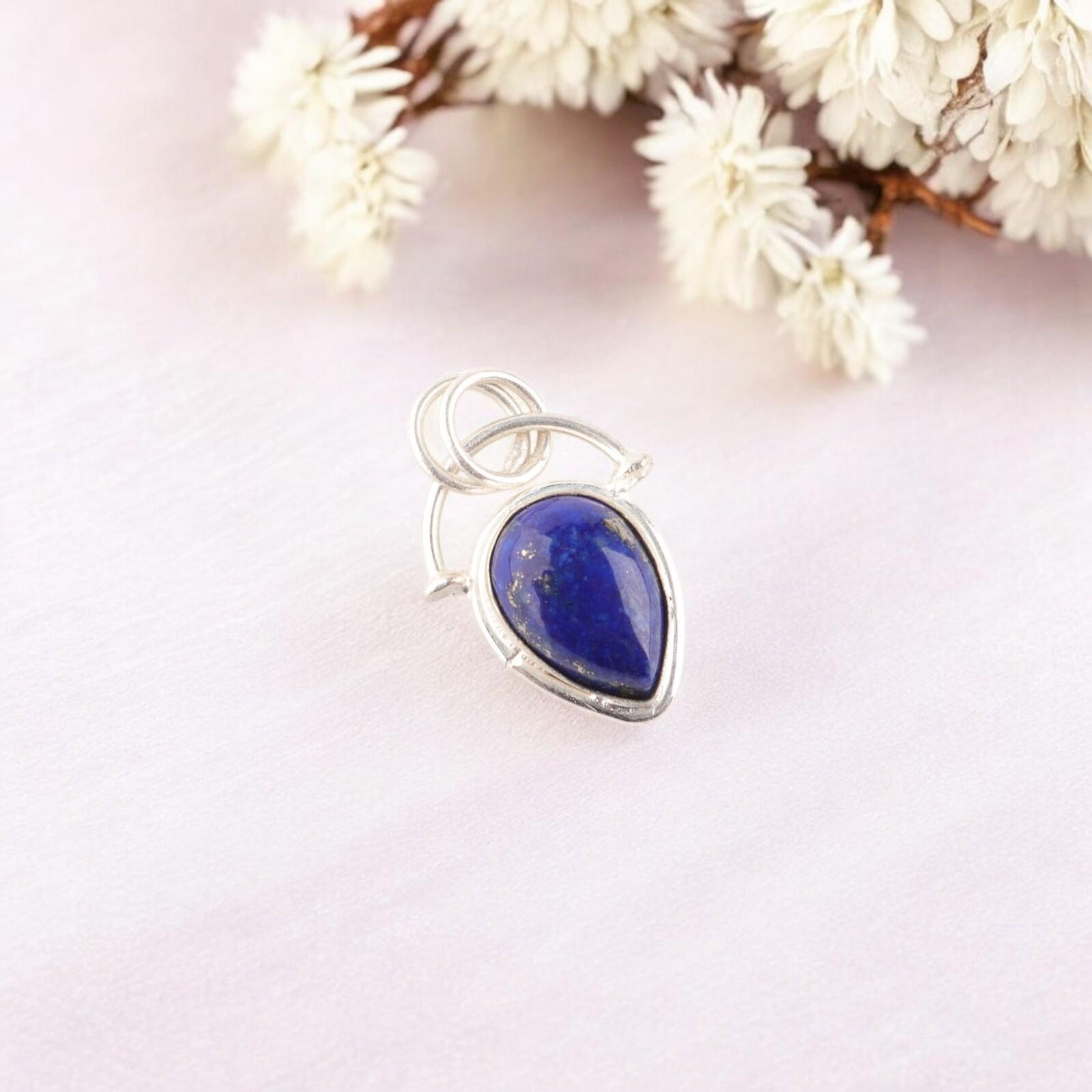 

Lapis Lazuli Gemstone 925 Solid Silver Jewelry Handmade Pendant Gift For Friend PP-56-34