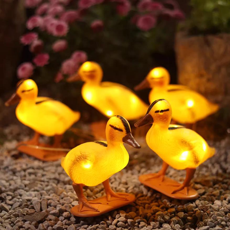 Solar-Powered Yellow Duck Lantern: Garden & Courtyard Glowing Ornament