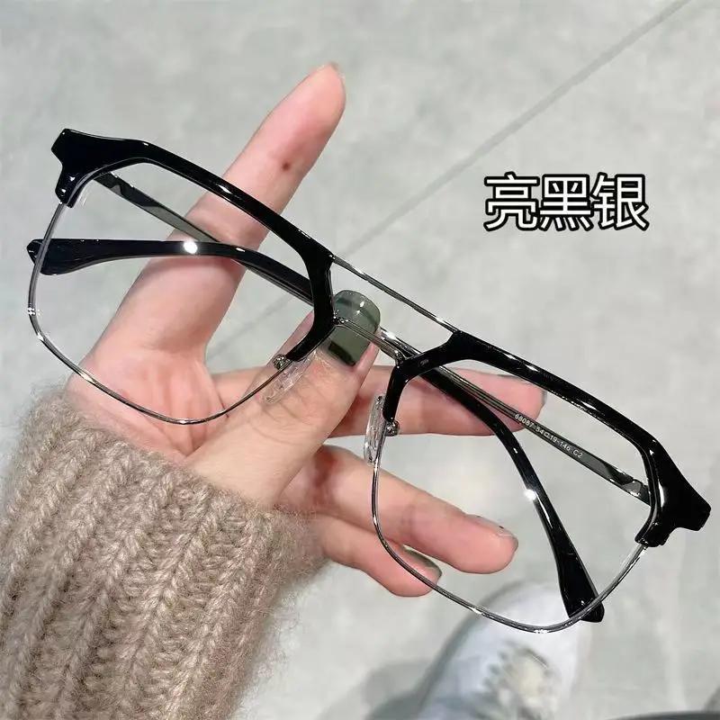 Luxury Square Frame Myopia Glasses Office Women Men Anti-blue Light Near Sight Eyeglasses Unisex Goggles Diopters 0 To -6.0