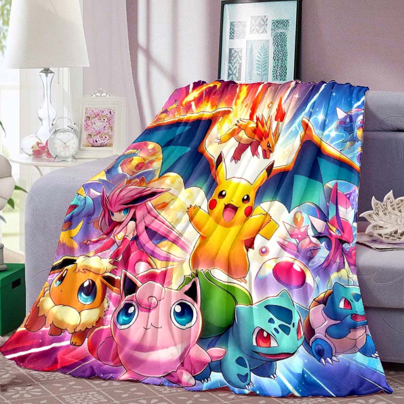 Pokémon Pikachu Series Flannel Blanket—Soft To the Touch, the Perfect Choice for Home Relaxation; an Excellent Gift for Pokémon