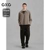 GXG Men's PU Leather Splicing Wool Blend Jacket
