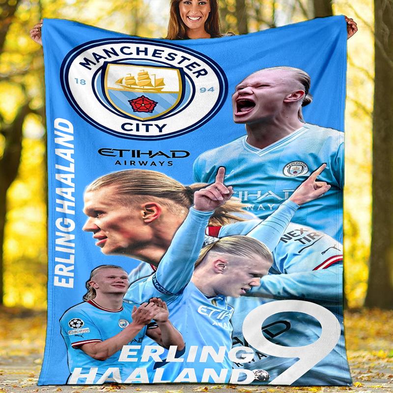 1pc Haaland13 Theme Blanket - Digital Print, Polyester, Cozy for All Seasons, Perfect for Outdoor, and Travel