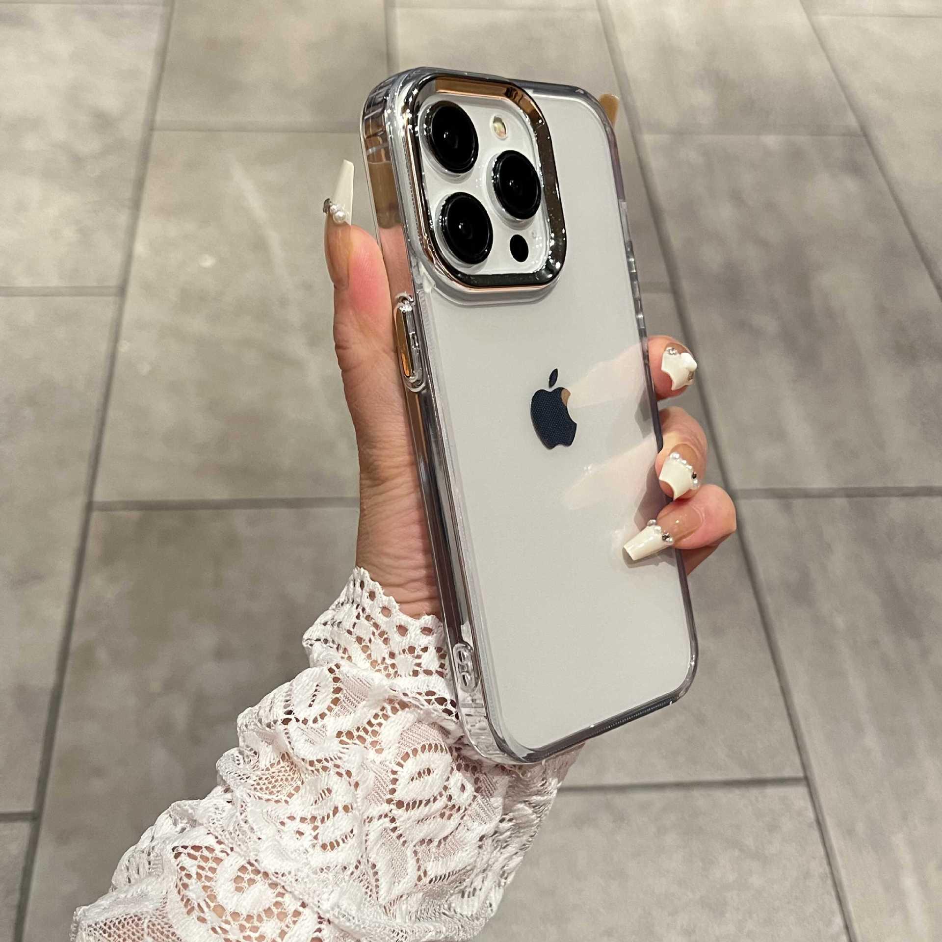 

Совместимый прозрачный противоударный чехол для телефона Apple iPhone 12/13/14/15/16 Pro и 17, мягкий и тонкий дизайн iPhone 17 Pro Max