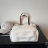 Canvas Bag Solid Color Large Capacity Student Handbag Women's Shoulder Bag Underarm Bag