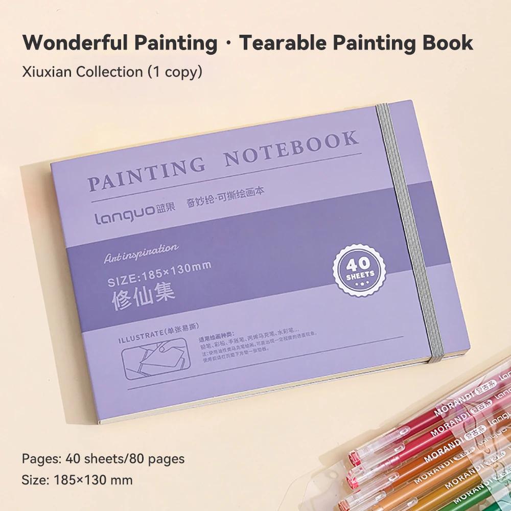 

40sheets Mini Drawing Notebook Tearable Sketchbook Handbook 250G Thickened Paper Multiple Size Watercolor Graffiti Painting Book