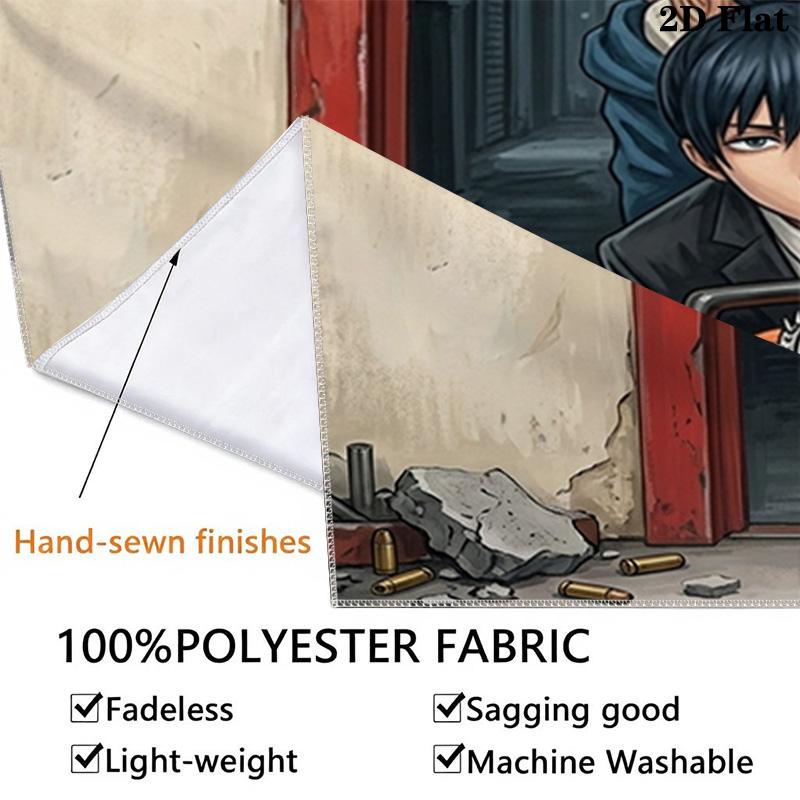 Chainsaw Man Wall Tapestry Aesthetic Wall Hanging Printed Fabric Blanket Decorative Tapestries For Bedroom Living Room Home Decor