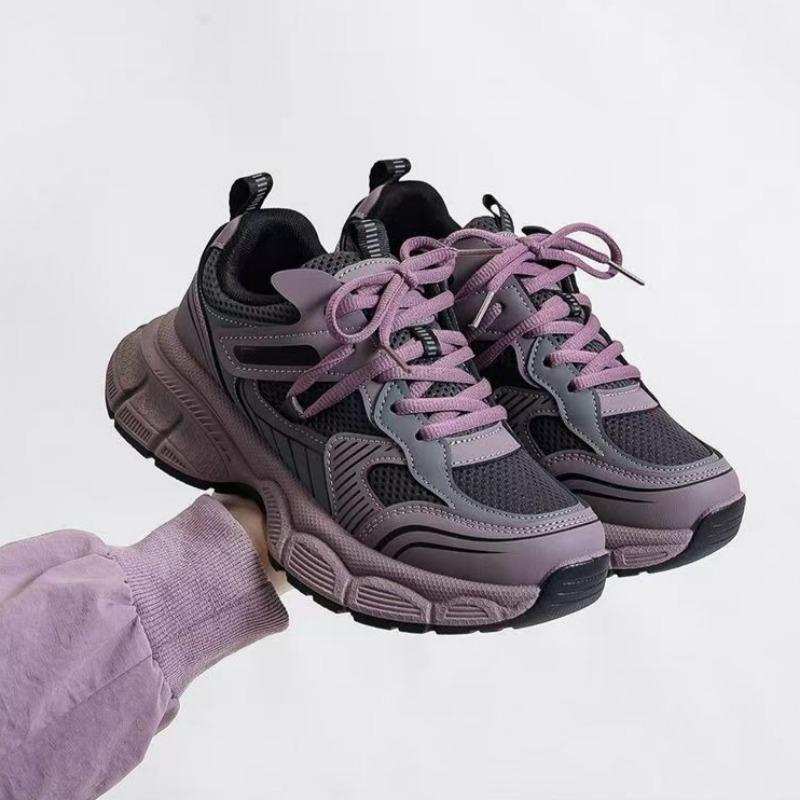 Women Versatile Thick Bottom Sneakers Spring Summer Breathable Soft-sole Jogging Shoes Outdoor Casual Tennis Sneakers