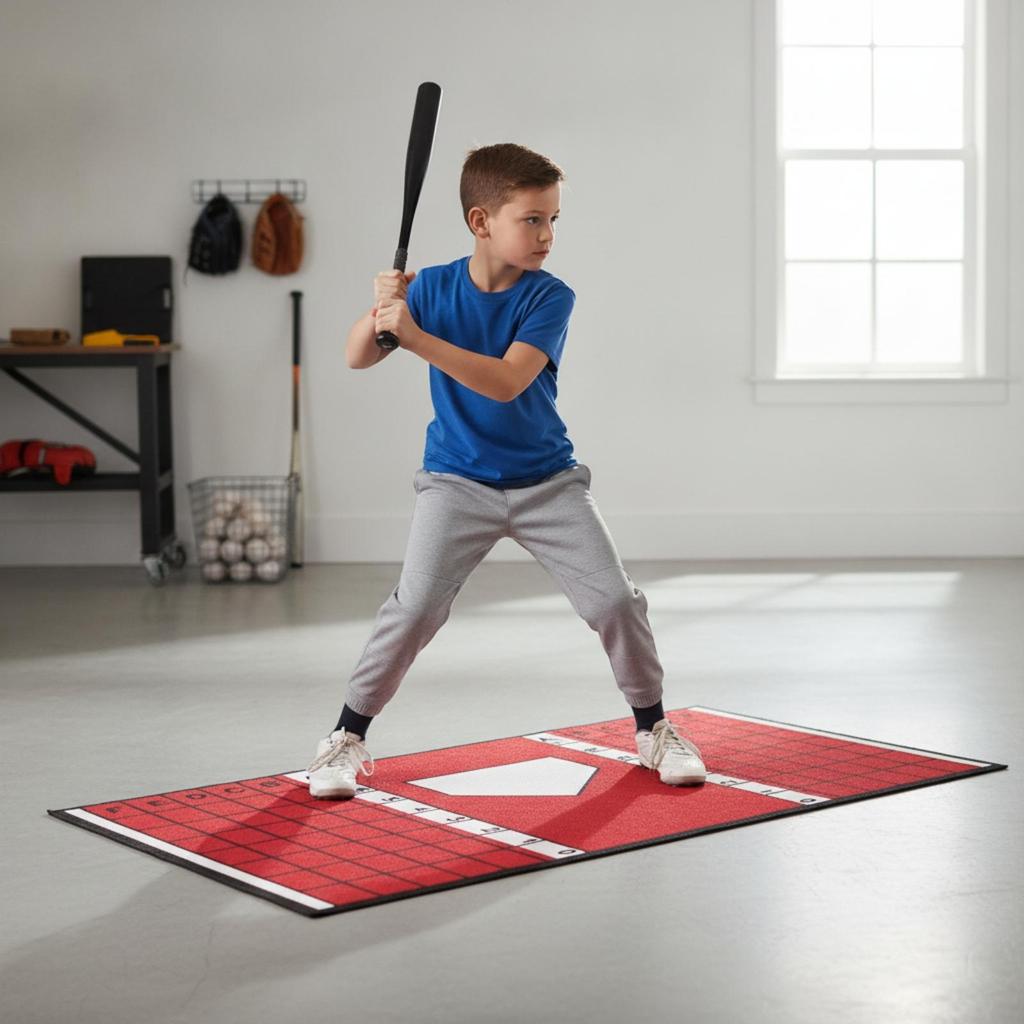 Mat Sturdy Batting with Home Plate Wipe-Clean for Backyard Practice