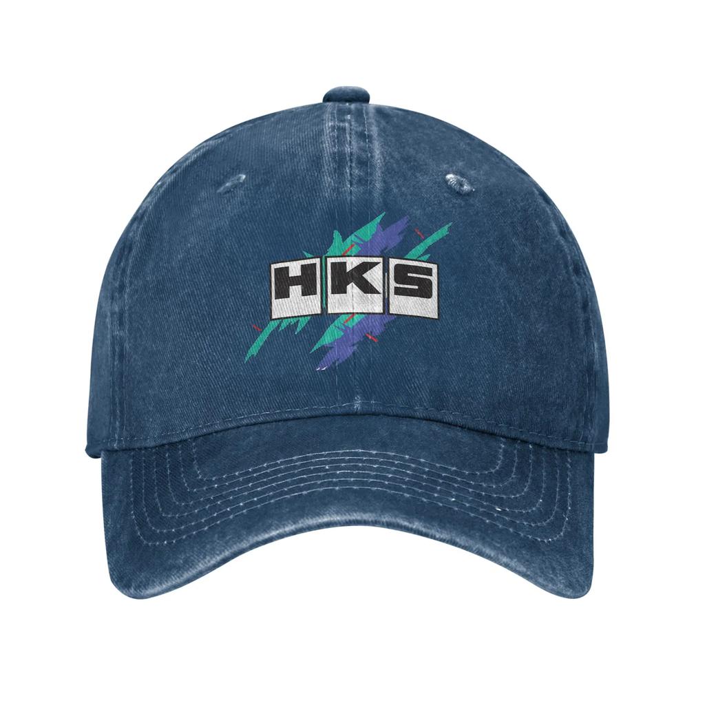 HKS Logo Cap In JDM Denim Fabric, Casual Baseball Cap, Adjustable Hat, Summer Baseball Caps