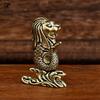Brass Craft Fish-tail Lion Ornament Desk Decoration Cross-Border Landmark Building Brass Lion Head Fish Body Statue