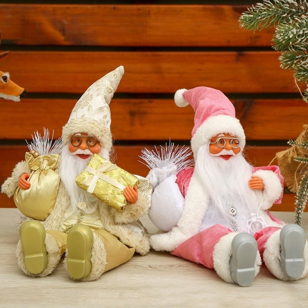 12 Inch Sitting Santa Claus Statue Home Ornaments Christmas Decorations Gift For Friends