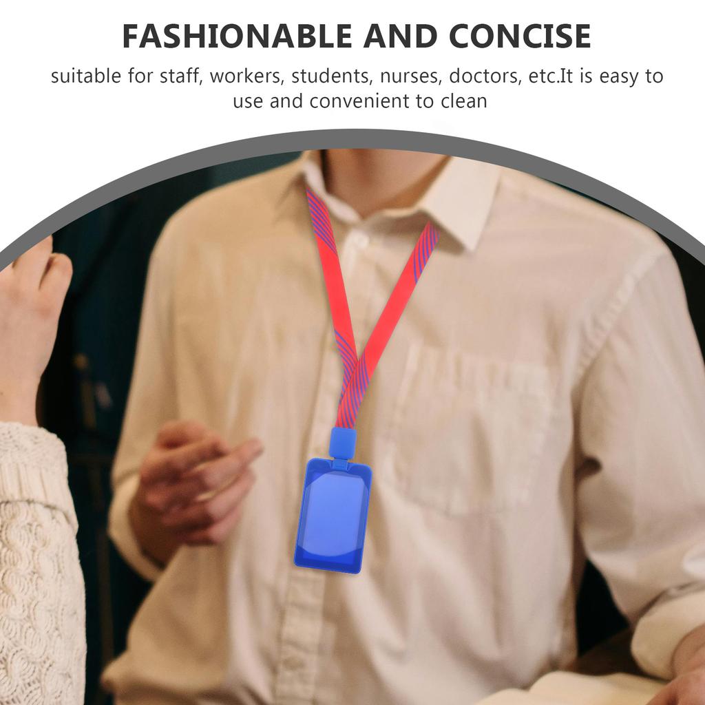 1 set Clear Badge Sleeve With Lanyard For Work Cards Id Card Holder Reusable Transparent Cover For Staff Nurses Students Doctors