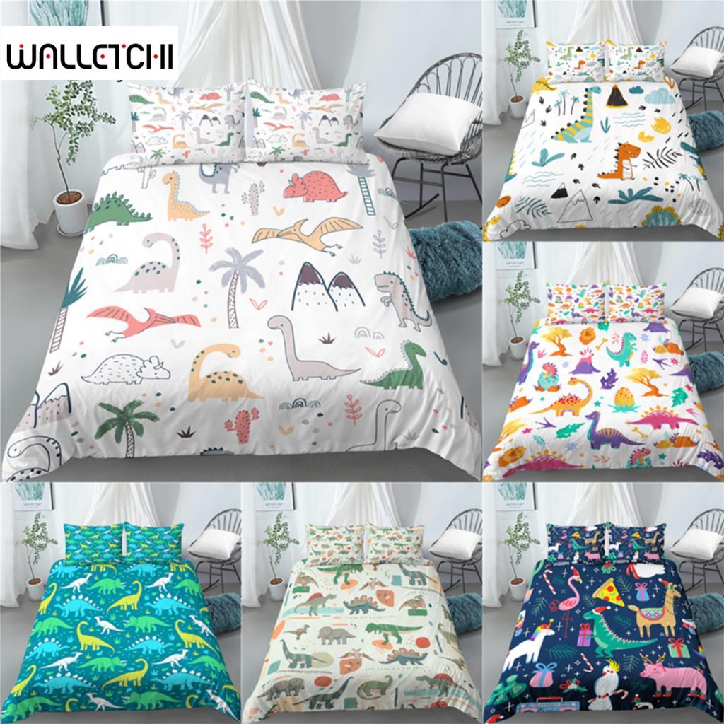 

Cartoon Dinosaur Print Home Living Luxury 3D 2/3Pcs Comfortable Duvet Cover PillowCase Bedding Sets Queen and King EU/US/AU Size EU single(135x200cm)