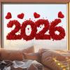 Red Rose Heart-shaped Window Restaurant Bedroom Living Room Festive Atmosphere Decoration Static Electricity Glass Stickers