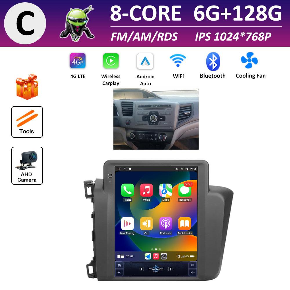 Cooling Fan Android OS Car Video for Honda Civic 2012 2013 2014 - 2015 Video Player DSP Stereo Bluetooth GPS Navigation No 2 Din