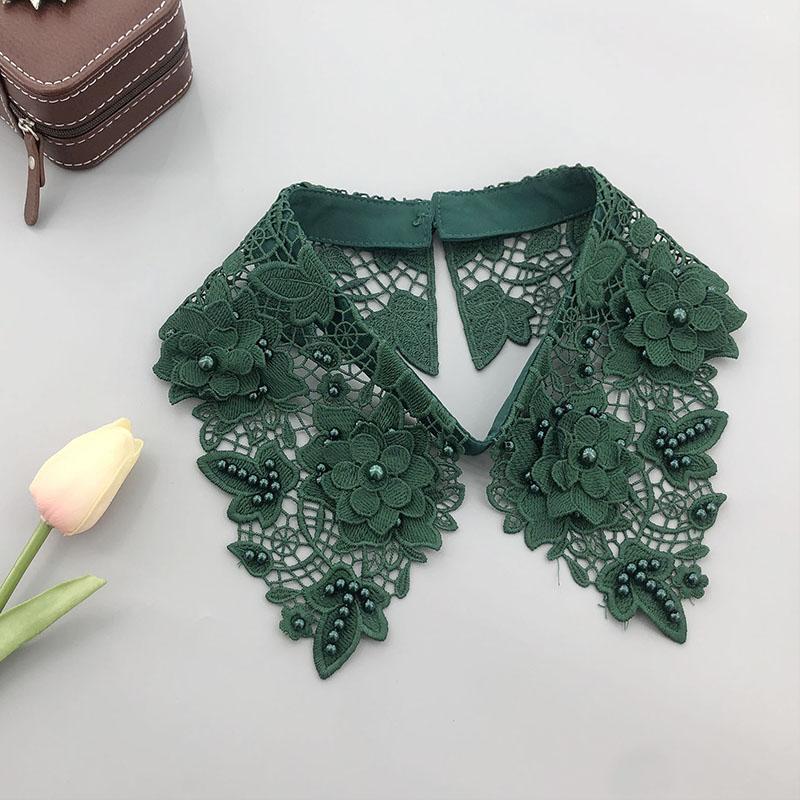 

Кружевной воротник конфетного цвета с фальшивым галстуком, бисерный съемный воротник, рубашка, фальшивый воротник, женская блузка, топ, манишка, съемное ожерелье с лацканами