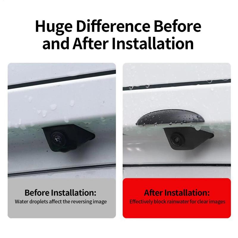 Vehicle Reverse Camera Silicone Rain Shade Cover Weatherproof Auto Rear Camera Rain Shield for Clear Image in Wet Conditions