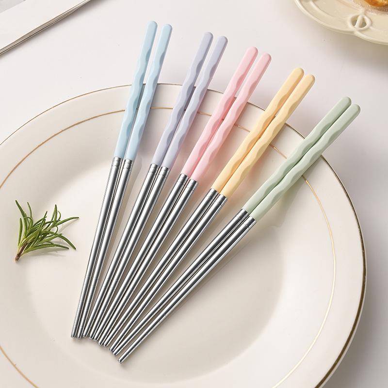 304 Stainless Steel Chopsticks Five-color Adult Chopsticks High Temperature Resistant Meal Chopsticks Public Chopsticks