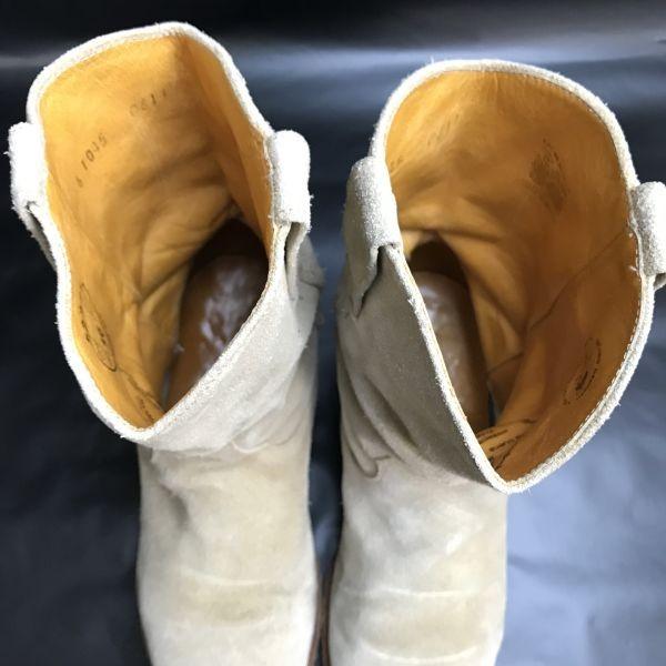 El Andalucia Mexico leather suede western pecos boots women's 23 beige(USED)