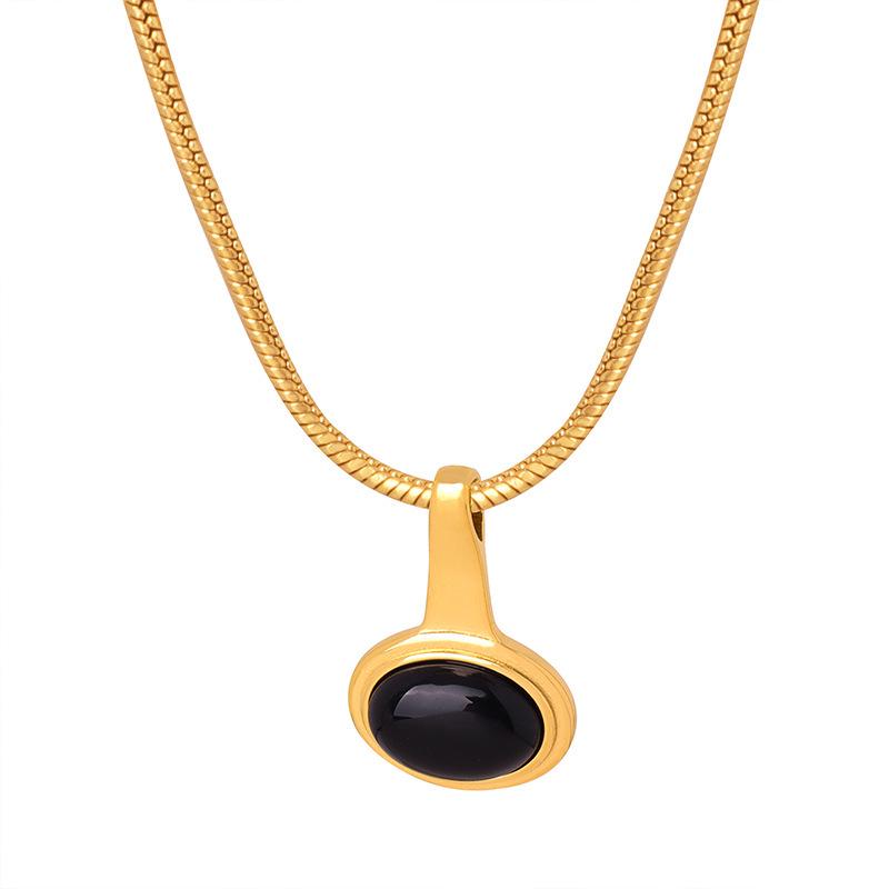 18k Gold Titanium Steel Pendant Necklace - Versatile Non-Fading Jewelry for Women