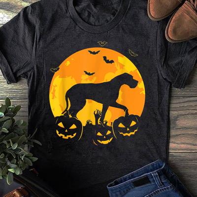 Halloween Great Dane Jack O Lantern Dog Puppy Pumpkin Funny T-Shirt - Gift for Dog Lovers - Funny Dog - Great Dane Lovers - Mother's Day