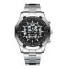 BINBOND Men's Luminous Skull Skeleton Watch