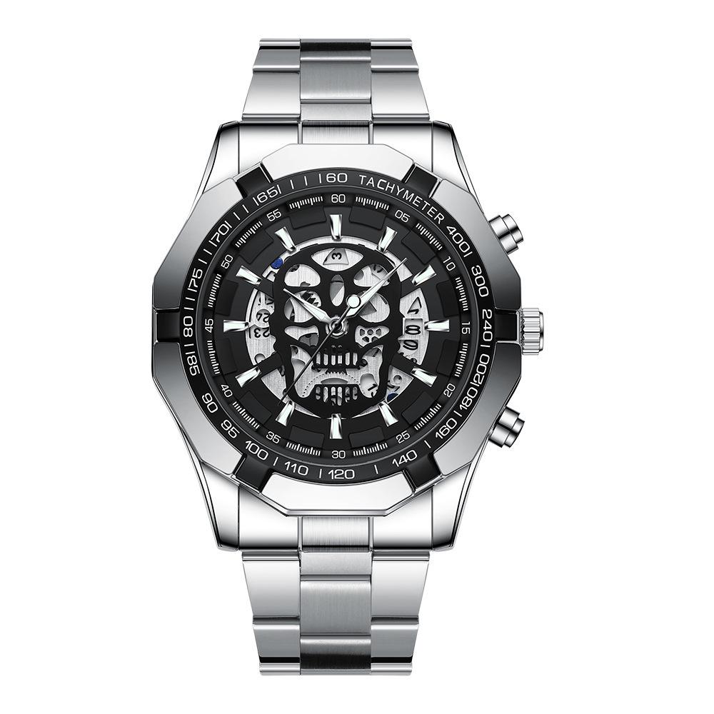 BINBOND Men s Luminous Skull Skeleton Watch