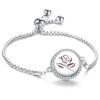 Crystal Rhinestone Aromatherapy Tree of Life Bracelet - Adjustable Titanium Steel with Essential Oil Compartment.