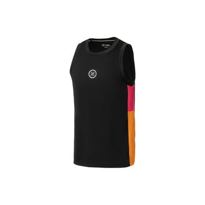 Wade Series Color Block Logo Print Basketballweste Herren Tops Schwarz AAYS041-9