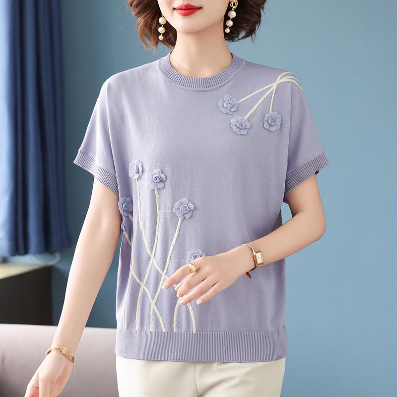 Women's Floral Jacquard Knit T-Shirt