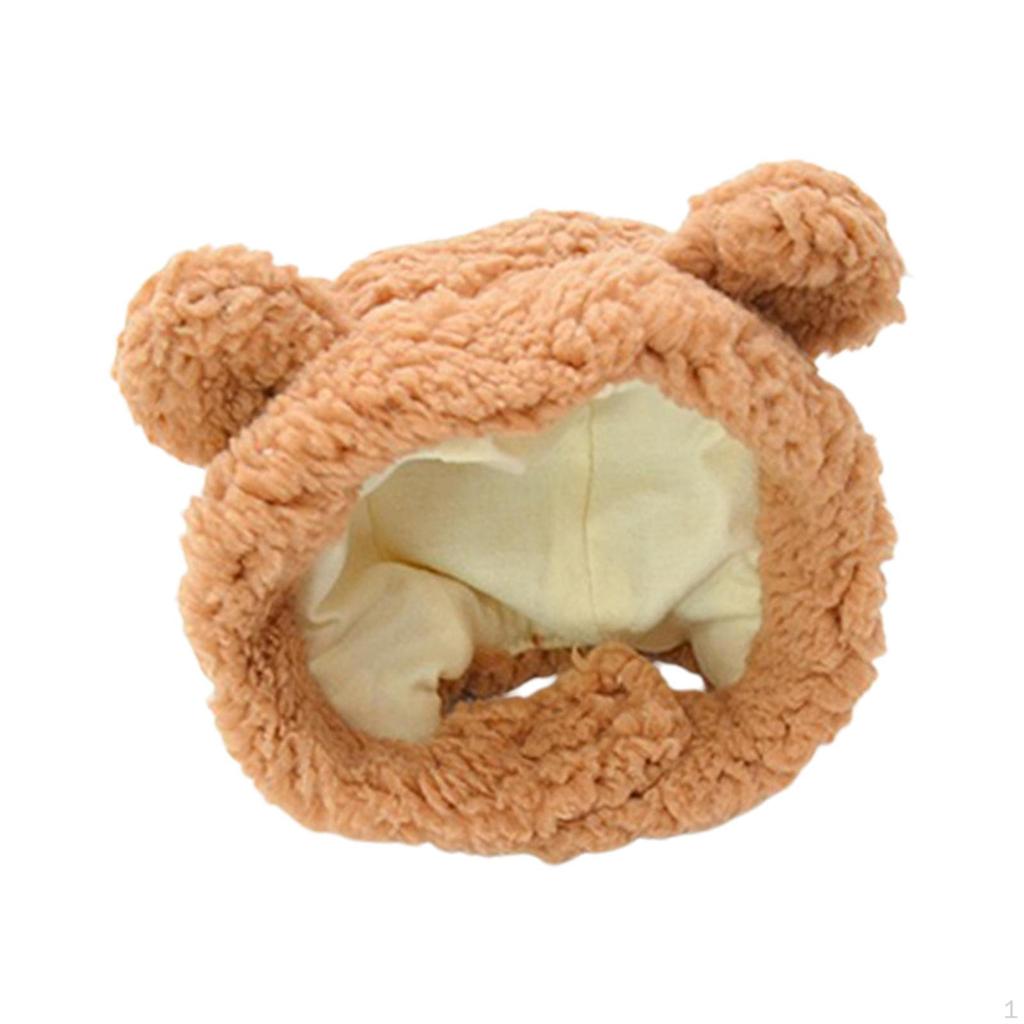 Pălărie de iarnă pentru animale de companie, costum de pisică, hanorac cald cu urechi de urs, cățeluș pentru câini de talie mică