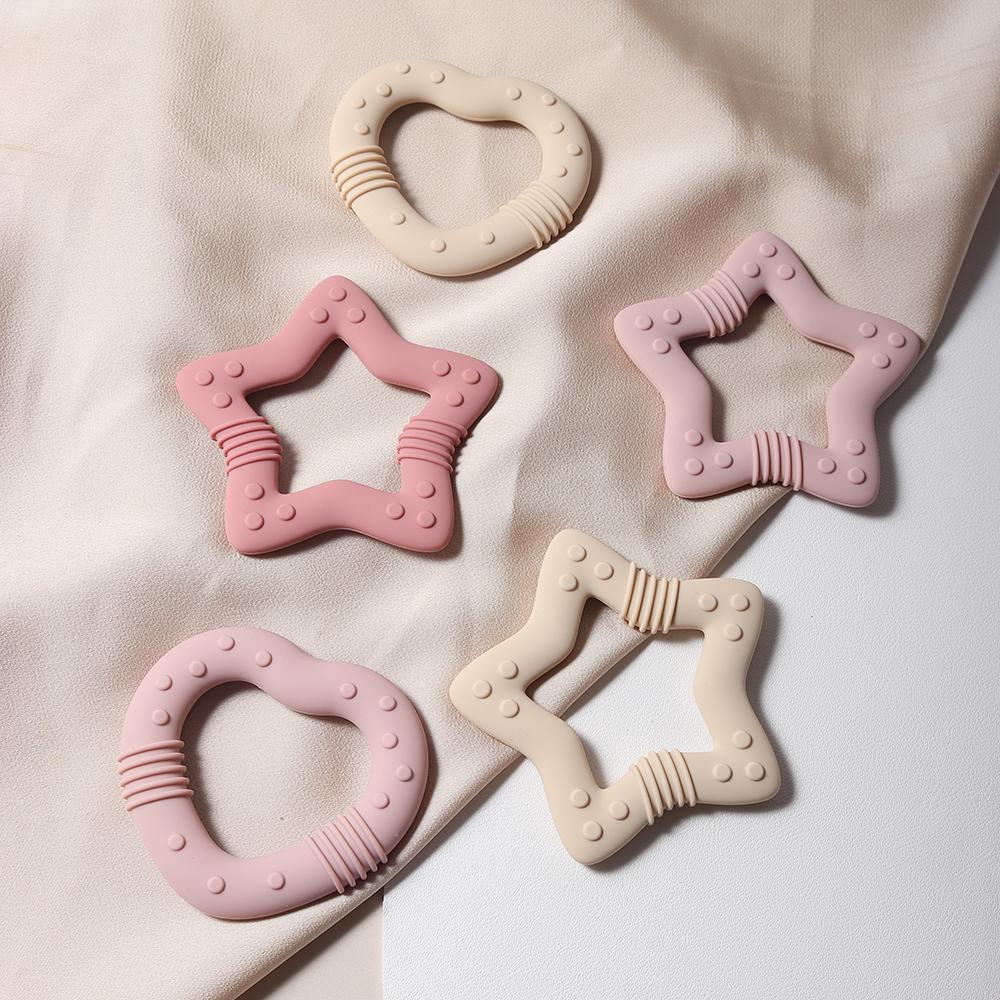 New Star Silicone Teether Food Grade Heart Baby Teething Toy
