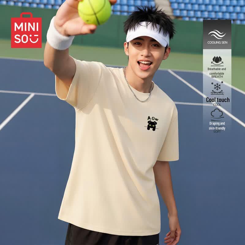 MINISO Men s Lightweight Cool-Feel Short Sleeve T-Shirt XL