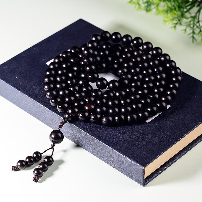 Red Light Sandalwood, Black Sandalwood, Ebony, Black Sandalwood, Buddha Beads, Wenwan Bracelet Sandalwood 108 Rosary Beads.
