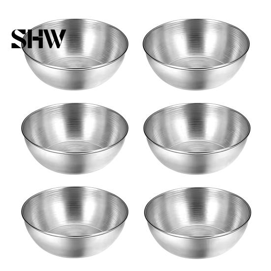 Piccole Ciotole da Contorno 6 Pezzi Ciotole per Condimenti in Acciaio Inossidabile, Mini Tazzine per Salsa, Tazze Durevoli Impilabili Rotonde Piatto per Condimenti per la Casa