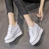 Comemore Internal High Vulcanised Shoes Women Spring Autumn Thick Bottom Casual Single Shoes Lace Up Black White Sneakers Women