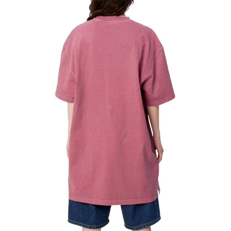Carhartt WIP Logo Loose Fit Crew Neck Short Sleeve T-Shirt Women tops Red I031616-1YT-GD